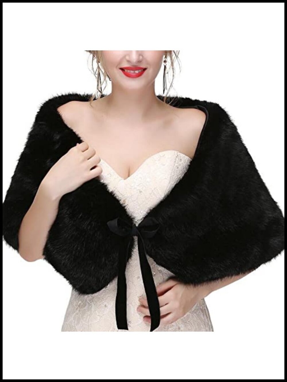 Faux Fur Wedding Shawl Bridal Wrap Evening Dress Shrug
